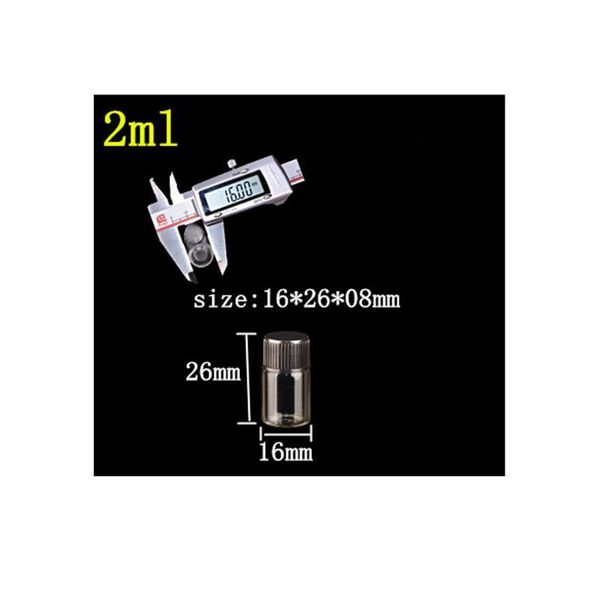 

16*26*8mm 2ml glass bottles with plastic lid transparent empty glass gift bottles jars black cap 10 bbyllj