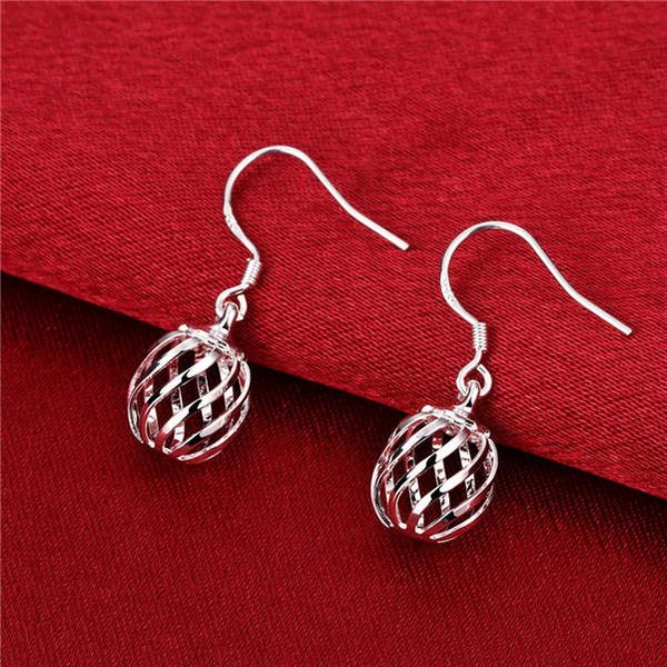 

twisted lantern sterling silver plated earrings size 2.8cm*1.0cm dmse643,fashion 925 silver plate earring jewelry dangle & chandelier