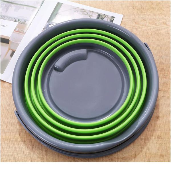 

10l new arrival sile folding bucket large capicity save space washabe fishing camping car bucket kitchen items bald bbyxsk