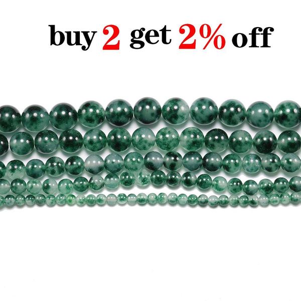 

1 strand lot 4 6 8 10 12mm natural jades stone agat green bead round loose spacer beads for jewelry making findings diy bracelet h bbyvee