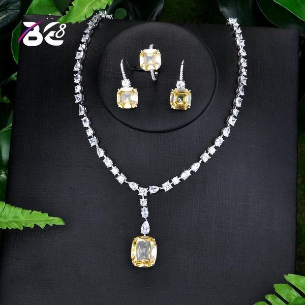 

be 8 latest fashion cubic zirconia necklace earrings wedding bridal jewelry sets dress accessories parure bijoux femme s123, Silver
