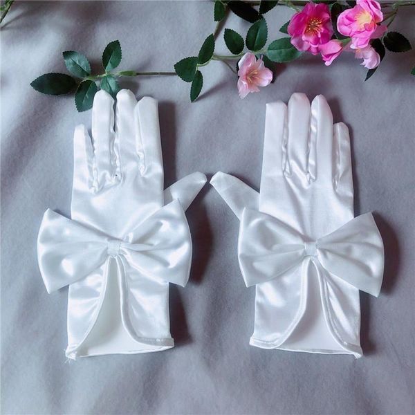 

short wedding white gloves finger bridal glove for women bride bowknot prom party dress with gloves mariage wedding accessorie h sqcpwm