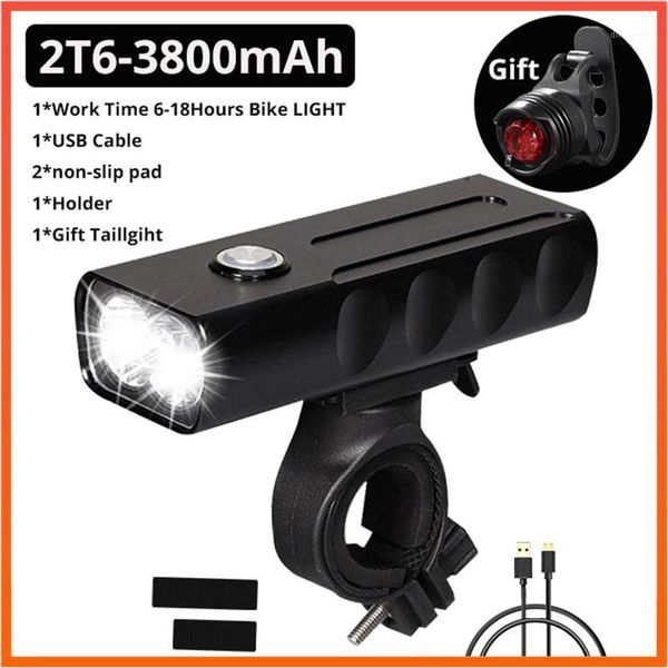 

nx2 bike light 1000lm built-in 2600mah l2/t6 led headlamp bicycle light usb rechargeable power bank 3modes waterproof headlight1
