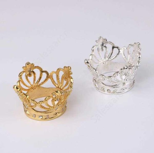 50 pezzi corona portatovagliolo anello con diamante squisito portatovaglioli tovagliolo fibbia per la decorazione della tavola della festa nuziale dell'hotel