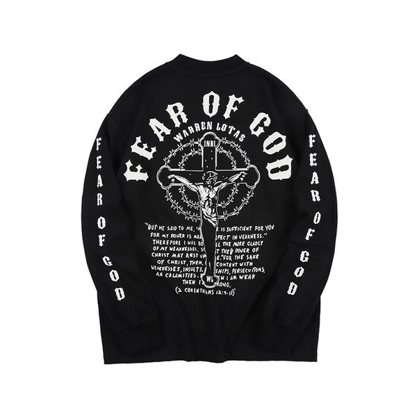 

2021 new hooded sweatshirts hip hop men roll sleeves fog cotton printing sweaters 0kwv, White;black