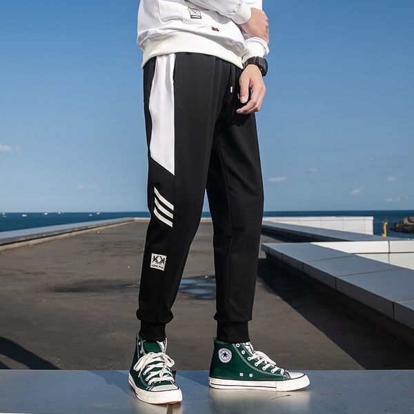 

autumn 2020 new korean student leggings sports fashion brand casual pants men's wear, Black