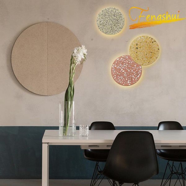 

wall lamp modern colorful marble led simple circular lighting lights used in el living room art interior decoration