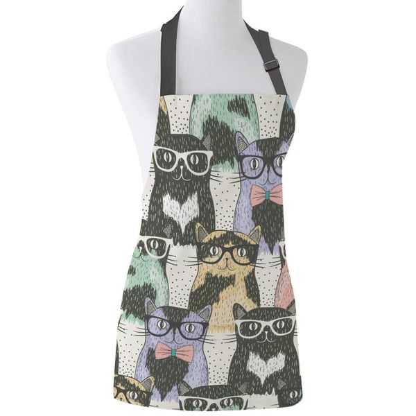 

aprons colorful cute glasses cat apron kids bibs home cooking baking restaurant kichen for woman cleaning