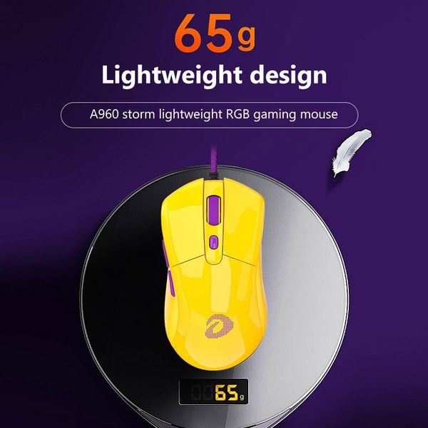

dareu a960 gaming mouse mouse 65g легкая rgb backlight мягкая проволока mice с 16000 dpi 1000 гц 50 миллионов кликов time kb24 h wmtqou