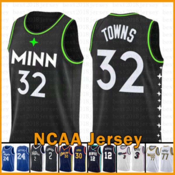 

karl-anthony 32 towns minnesota timberwolves new basketball jersey 2020 2021 new stephen 30 curry donovan 45 mitchell jayson 0 tatum, Black;red