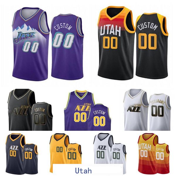 

2021 custom men women youth jersey utah city team donovan 45 mitchell 17 gobert any name and number swingman city jersey, Black;red