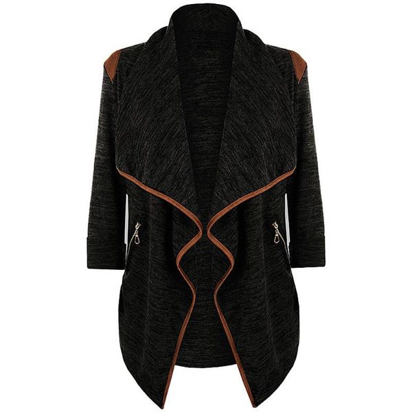 

womail women's knitted jackets 2021 casual long sleeve cardigan jacket outwear plus size, Black;brown