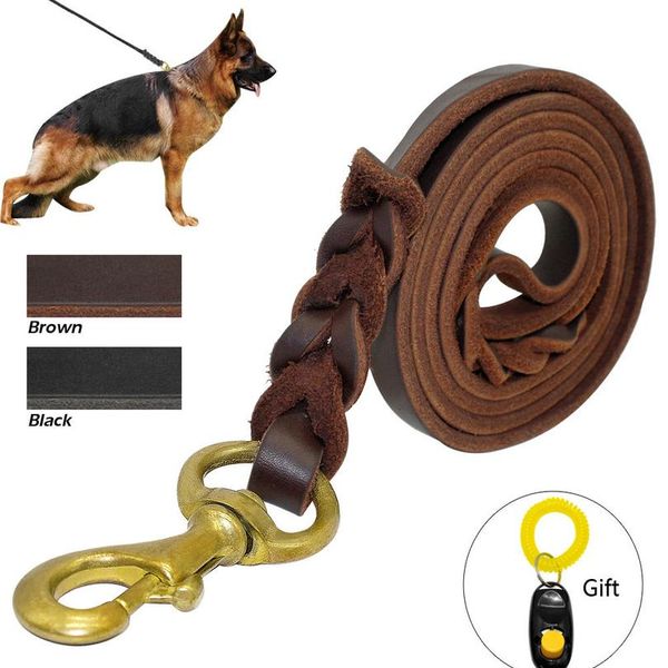 

braided leather dog leash pet k9 walking training leash lead for medium large dogs german shepherd gift dog training bbyzty