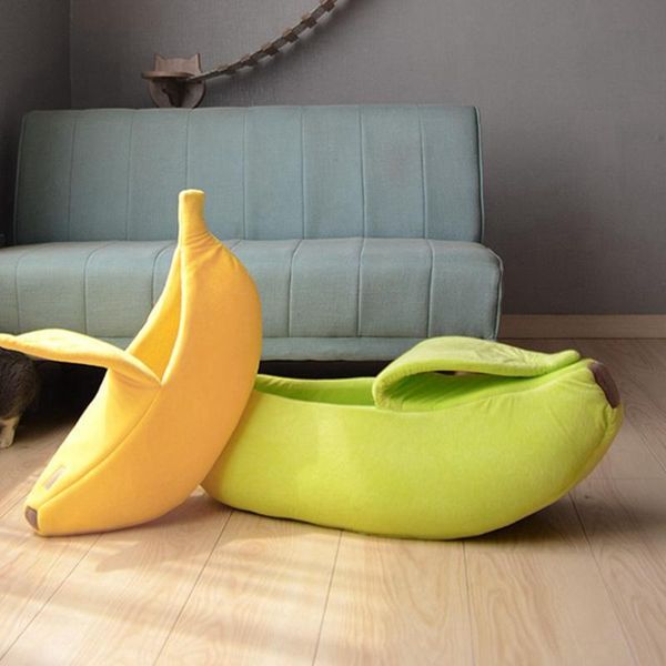 

funny banana bed house cute cozy cat mat beds warm durable portable pet basket kennel dog cushion supplies multicolor