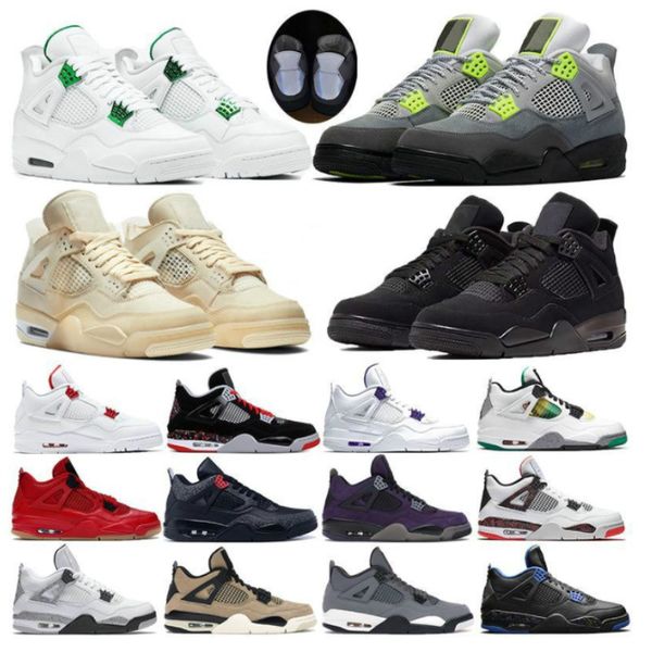 

jumpman sail union 4 mens basketball shoes deep ocean neon metallic pack royalty cactus jack white cement 4s trainers men s