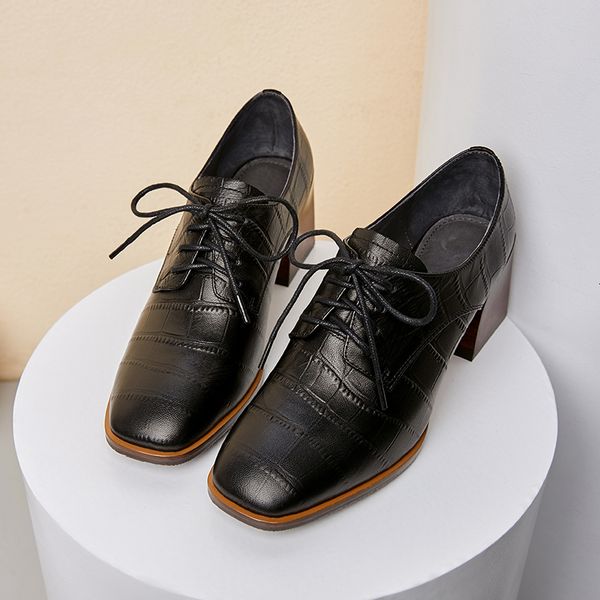 

pumps 2021 female genuine 22-24.5cm sheep skin head root standard stone moccasins woman shoes six inches jump women's 6zki, Black