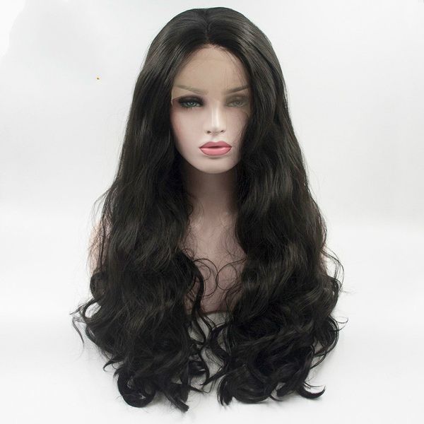 

hair body wave lace front wigs for women black color hair glueless lace wigs with natural hairline, Black;brown