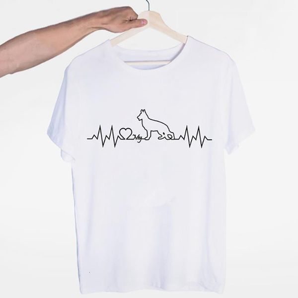 

lus los 2020 funny t shirt women harajuku cute french bulldog german shepherd t-shirt pit bull tshirt female, White