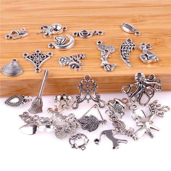 

30pcs сплав mixed море животных насекомых мини подвески серебро изготовление ювелирных изделий выводы подвеска аксессуар 23531 bbynon bdehom, Silver