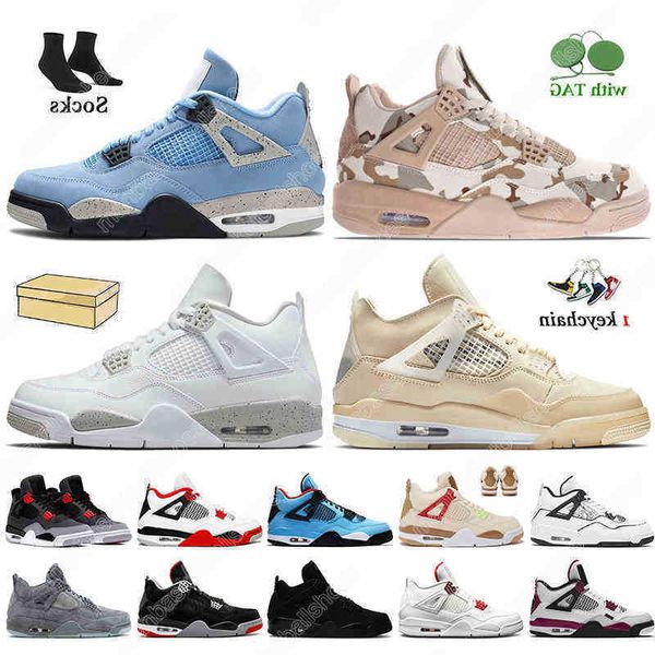 

size 7-13 4s women mens basketball shoes 4 trainers veterans day university blue white oreo black cat bred shimmer infrared