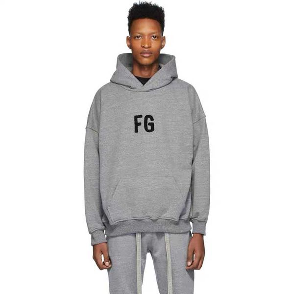 

fear of god fog pullover hoodie couple fashion black sweatshirt casual high street jacket