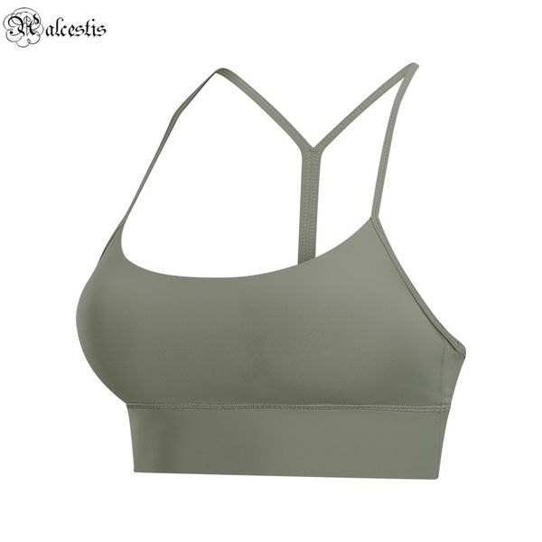 

2020 new solid color y word beauty back without steel ring yoga bra fitness running sports underwear, White;red