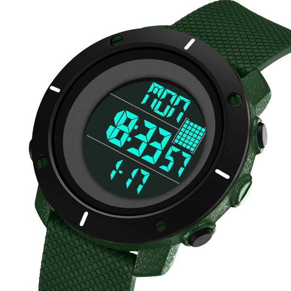 

men's sports electronic watch simple waterproof outdoor personality dazzled cool foreign trade style electronic watch spot, Silver