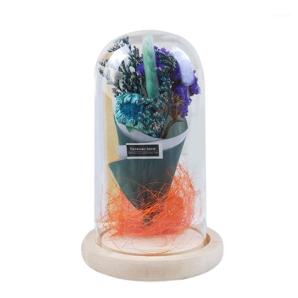 

artificial dried flowers holiday gift romantic simulation glass cover micro landscape valentine's day gif artificial flowers1