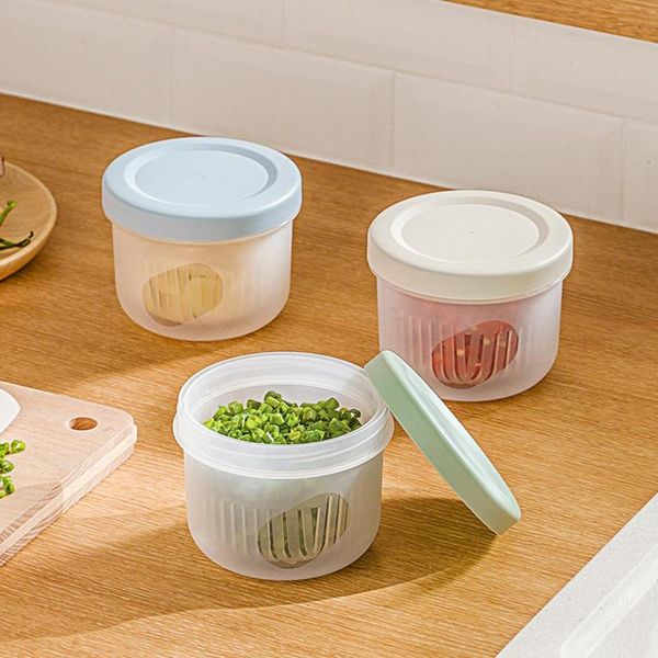 

ginger garlic double-layer draining sealed bowl fridge fresh storage box