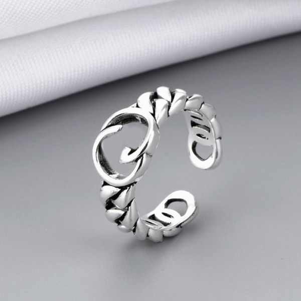 

vintage letter open ring vintage women girl letter finger ring jewelry accessories for gift party high quality, Silver