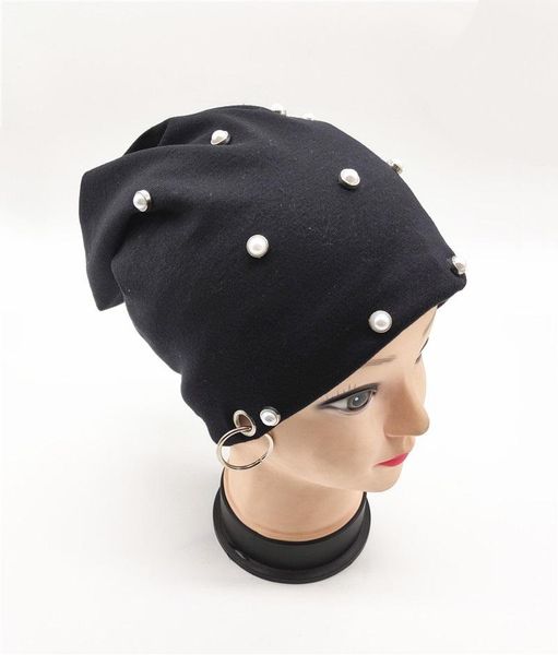 

new beading cycling beanies cap women hip hop knitted hat gorros, Blue;gray