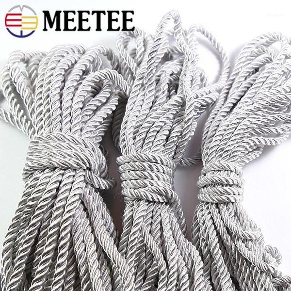 

4/4m 4/5/6mm 3 shares twisted nylon cords diy craft braided decoration ropes drawstring gift box wrapping belt accessories1, Black;white