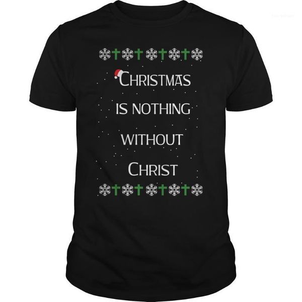 

men's t-shirts christmas is nothing without christ. funny christian gifts t-shirt cotton short sleeve o-neck t shirt s-3xl1, White;black