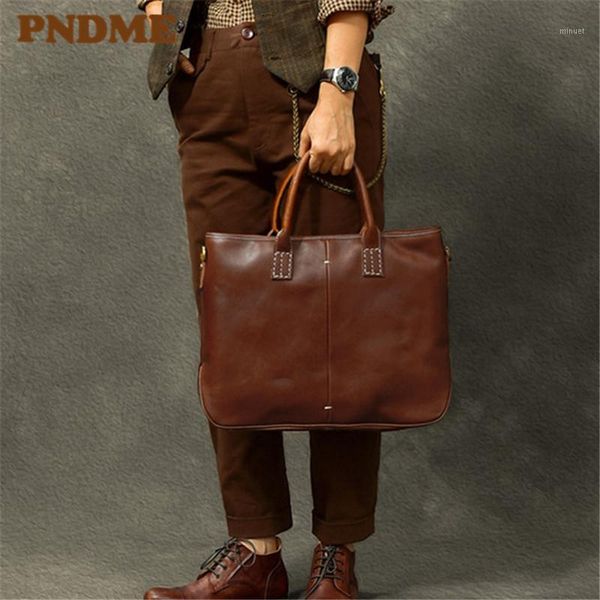

briefcases handmade high-quality luxury first layer cowhide men's briefcase simple genuine leather lapmessenger bag women work hand