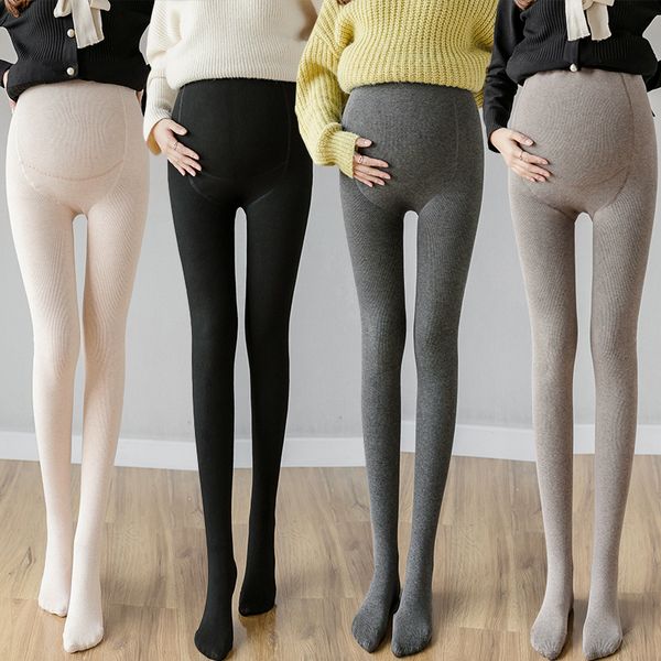 

pregnant women's extra large knitted leggings autumn winter plush stockings with thickened feet, warm and thin pantyhose 200kg, White