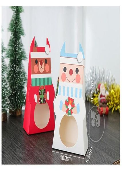 

lbsisi life 4шт рождественские конфеты cookie бумаги коробка santa claus снеговик подарок diy рождественские пакеты упаковочные коробки jllr