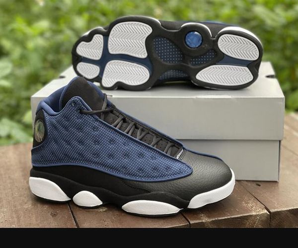 

13 brave blue mens basketball shoes carbon fibe 13s navy black-white-university blue outdoor sneakers sports dj5982-400 ship with shoebox si