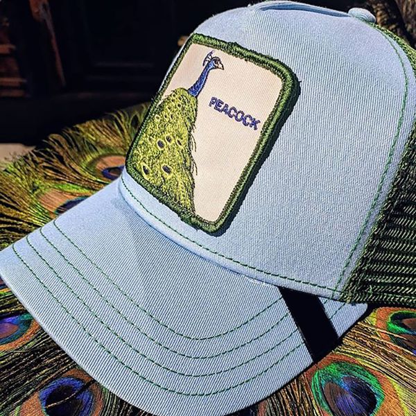 

2019 new summer embroidery animal farm baseball caps women/men shade mesh adjustable cap snapback hat for men bone hip hop hat t200104, Blue;gray