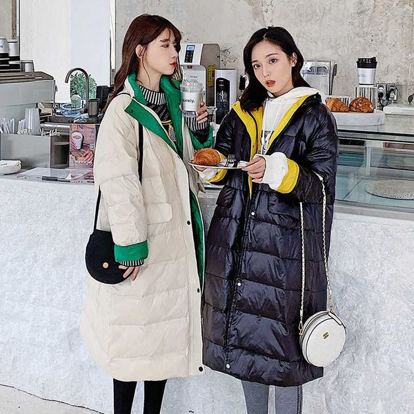 

cotton-padded clothes woman lengthen fund 2021 winter down cotton easy cotton-padded clothes jacket loose coat, Black