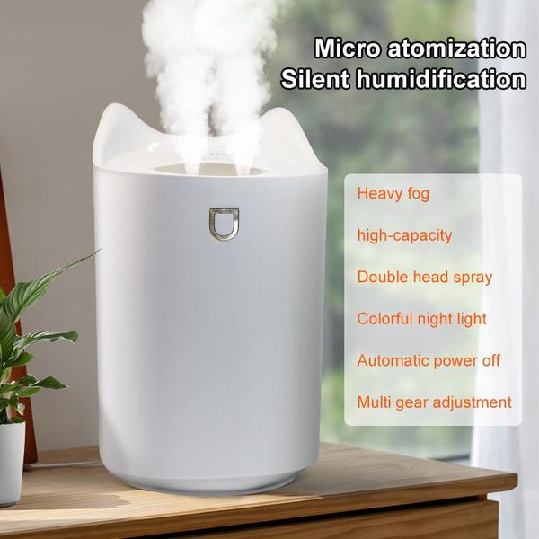 

3l home air humidifier double nozzle cool mist aroma diffuser with colorful led light heavy fog ultrasonic usb humidifier