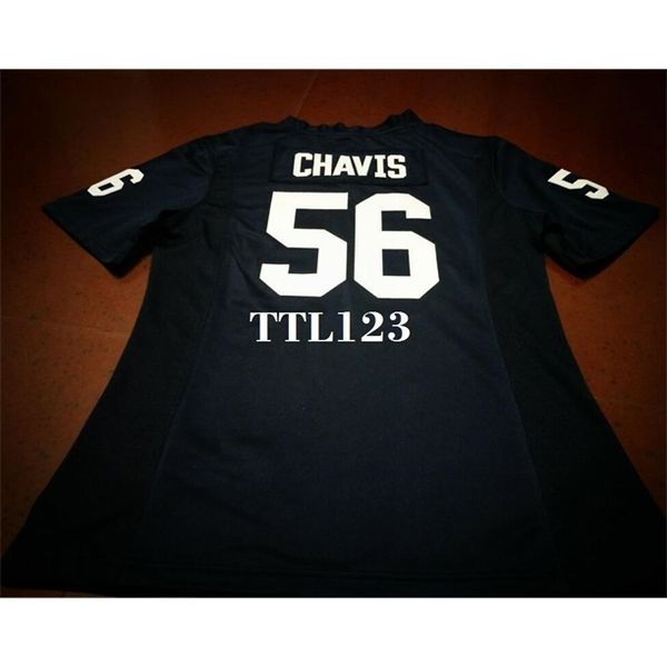 

121 #56 white navy penn tyrell chavis state nittany lion alumni college jersey or custom any name or number jersey, Black