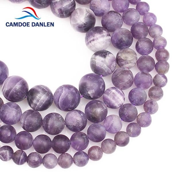 

camdoe danlen natural stone amethysts rock crystal beads forst dull polish matte round beads 6 8 10 12 mm fit diy jewelry making