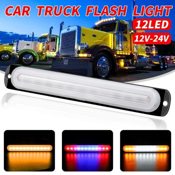 

1pcs 12 led strobe warning light 12v 24v super power auto car truck suv emergency side strobe flashing light yellow car1
