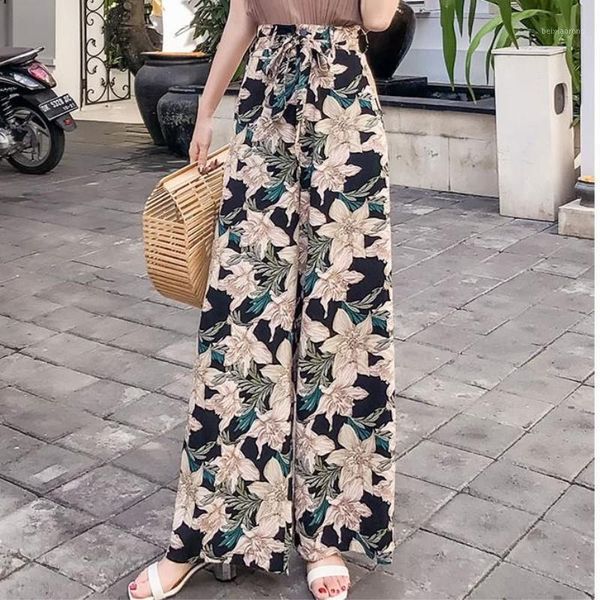 

pottis real sof 2018 new holiday thailand pants big yards wide leg pants fashion beach1, Black;white