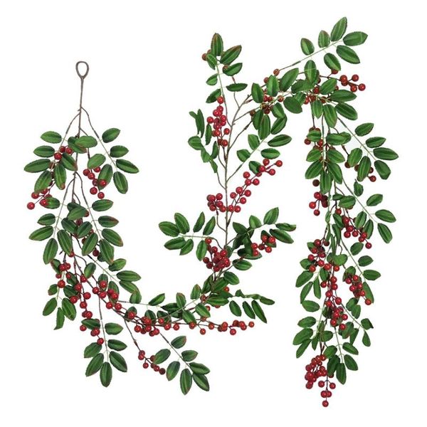 

decorative flowers & wreaths christmas artificial red fruit vine rattan wall hanging strip garland garden wedding decor decorations for home
