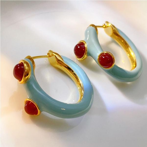

designer earrings vintage enamel ear cuff for women fashion jewelry, Silver