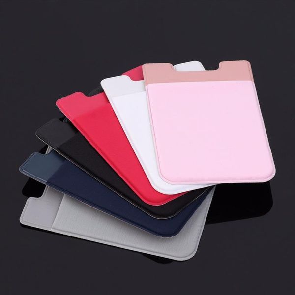 

6 color adhesive sticker mobile phone back cards wallet case credit id card holder cell phone card holder pocket 5.8 wmtacw