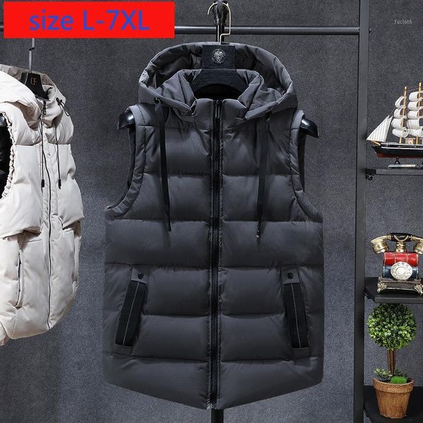 

new fashion men autumn winter large coat casual loose sleeveless hoodie men jacket vest plus size  xl 2xl 3xl 4xl 5xl 6xl 7xl1, Black;white