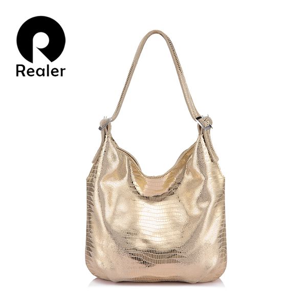 

realer shoulder strap bag women genuine leather handbags female adjustable animal prints totes designer ladies handle bags