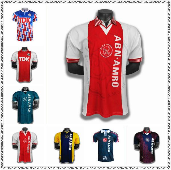 

top 1994 1995 ajax retro 97 98 99 soccer jersey 2000 2001 bergkamp kluivert litmanen seedorf davids overmars 04 05 футбольные мужчины 1989 b, Black;yellow
